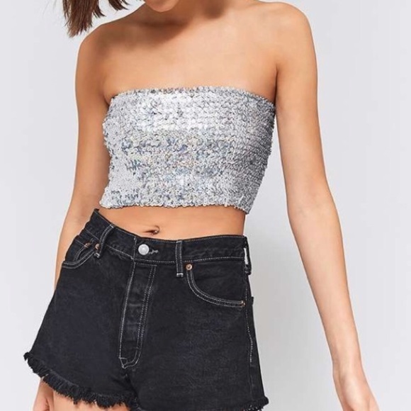 Copper sequins tube top - Picture 2 of 6